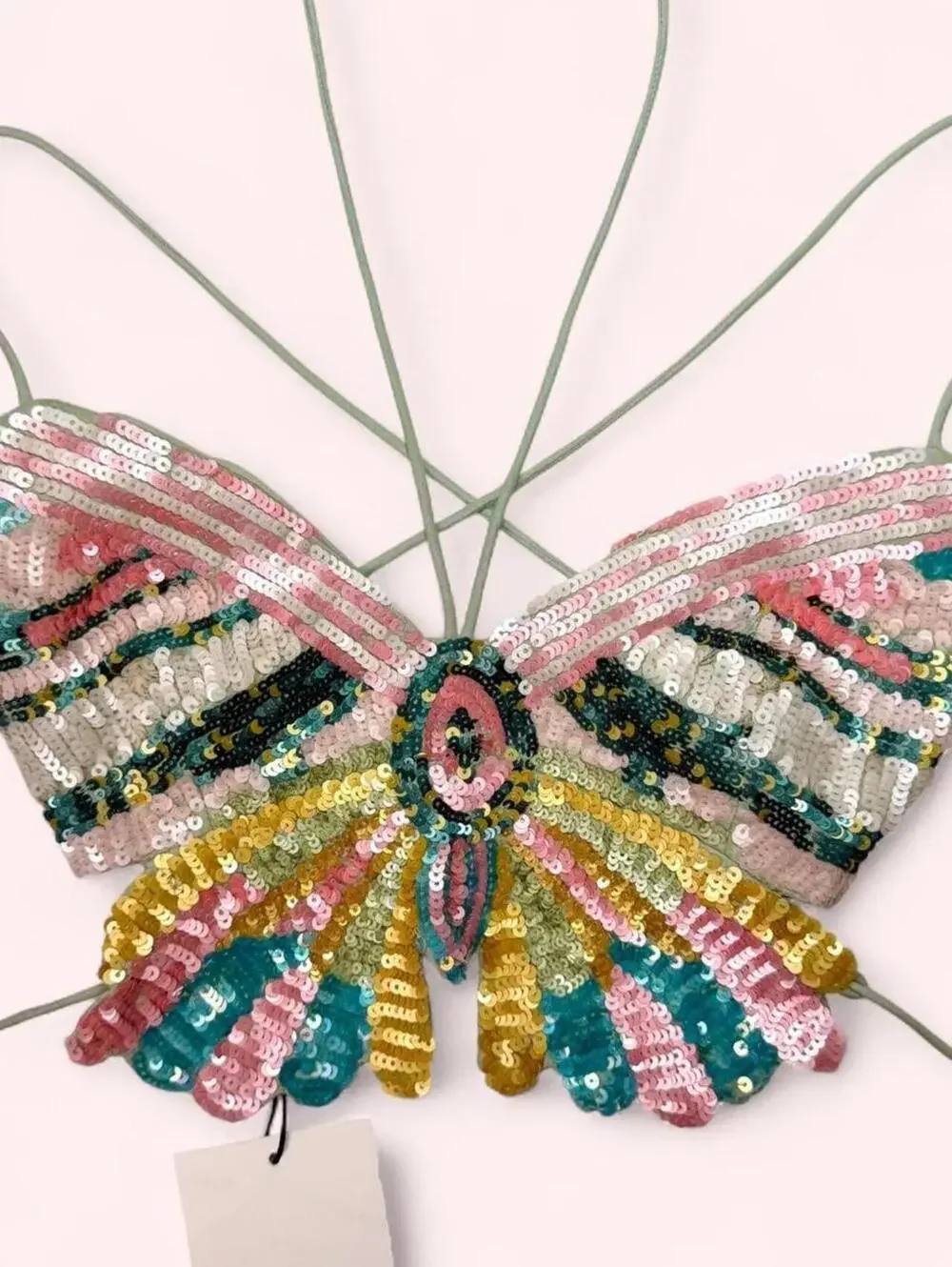 Zara sequin butterfly crop top - Picture 2 of 5